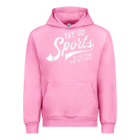 Fuchsia Pink Yay Go Sports Vintage Funny Sports Urban Hoodie - ArtChic
