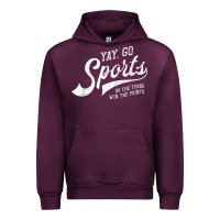 Mauve Wine Yay Go Sports Vintage Funny Sports Urban Hoodie - ArtChic