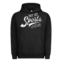 Pigment Black Yay Go Sports Vintage Funny Sports Urban Hoodie - ArtChic