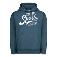 Pigment Midnight Navy Yay Go Sports Vintage Funny Sports Urban Hoodie - ArtChic