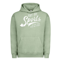 Pigment Oil Green Yay Go Sports Vintage Funny Sports Urban Hoodie - ArtChic