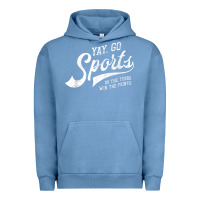 Pigment Pebble Blue Yay Go Sports Vintage Funny Sports Urban Hoodie - ArtChic