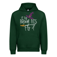 Forest Green if the broom fit fly it Urban Hoodie - ArtChic