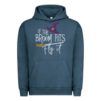Pigment Midnight Navy if the broom fit fly it Urban Hoodie - ArtChic