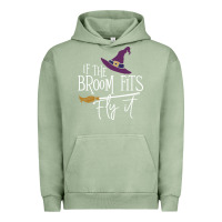 Pigment Oil Green if the broom fit fly it Urban Hoodie - ArtChic