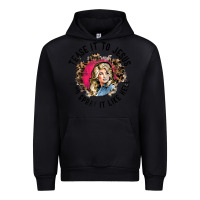 Black tease it to jesus and spray it like hell leopard western raglan baseba Urban Hoodie - ArtChic