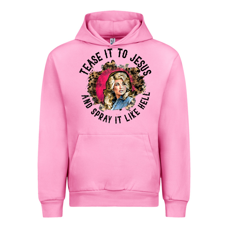 Tease It To Jesus And Spray It Like Hell Leopard Western Raglan Baseba Urban Hoodie by ArtChic | Teevron