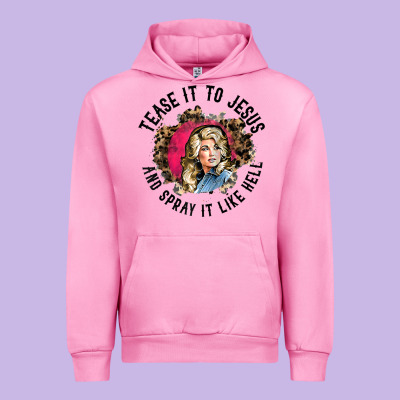 Tease It To Jesus And Spray It Like Hell Leopard Western Raglan Baseba Urban Hoodie Designed By Artchic