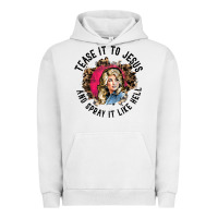 Pigment Lunar Rock tease it to jesus and spray it like hell leopard western raglan baseba Urban Hoodie - ArtChic