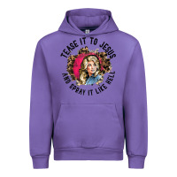 Tulip tease it to jesus and spray it like hell leopard western raglan baseba Urban Hoodie - ArtChic