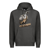 Charcoal Heather Vulture Bird Premium Hoodie - LillyAllenDesigns