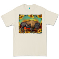 Bone western bison with sunset background Premium Tee - RanaPortraitStore