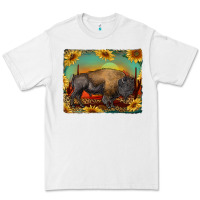 White western bison with sunset background Premium Tee - RanaPortraitStore