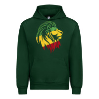 Forest Green Lion of Judah Reggae, Rasta, Ethiopia Jamaican Roots Urban Hoodie - ArtChic