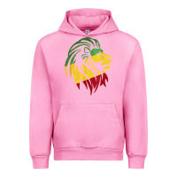 Fuchsia Pink Lion of Judah Reggae, Rasta, Ethiopia Jamaican Roots Urban Hoodie - ArtChic