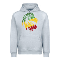 Heather Grey Lion of Judah Reggae, Rasta, Ethiopia Jamaican Roots Urban Hoodie - ArtChic