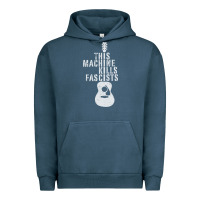 Pigment Midnight Navy This Machine Kills Fascists Urban Hoodie - ArtChic