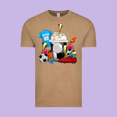 Soccer Frappe Coffee Vintage Tee Designed By Fadigitalartstudio