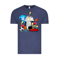 Vintage Denim Soccer Frappe Coffee Vintage Tee - FaDigitalArtStudio