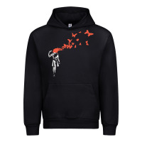 Black banksy headshot butterfly Urban Hoodie - ArtChic