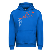 Cobalt banksy headshot butterfly Urban Hoodie - ArtChic