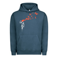 Pigment Midnight Navy banksy headshot butterfly Urban Hoodie - ArtChic
