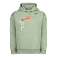 Pigment Oil Green banksy headshot butterfly Urban Hoodie - ArtChic