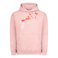 Pigment Salmon banksy headshot butterfly Urban Hoodie - ArtChic