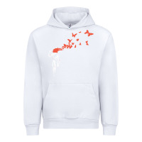 White banksy headshot butterfly Urban Hoodie - ArtChic