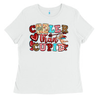 White cooler than cupid Ladies Tee - OliviaCreatesArt