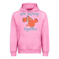 Fuchsia Pink just keep swimming 25 Urban Hoodie - ArtChic