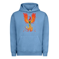 Pigment Pebble Blue X-Men Jean Grey Phoenix Cosmic Flames Urban Hoodie - ArtChic