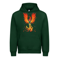 Forest Green X-Men Jean Grey Phoenix Cosmic Flames Urban Hoodie - ArtChic