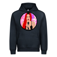 Navy red hair girl singing Urban Hoodie - ArtChic