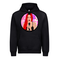 Black red hair girl singing Urban Hoodie - ArtChic