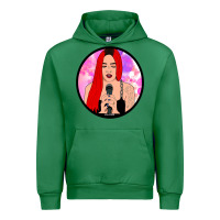 Emerald red hair girl singing Urban Hoodie - ArtChic