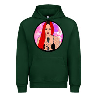Forest Green red hair girl singing Urban Hoodie - ArtChic