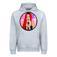 Heather Grey red hair girl singing Urban Hoodie - ArtChic