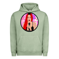 Pigment Oil Green red hair girl singing Urban Hoodie - ArtChic