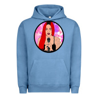 Pigment Pebble Blue red hair girl singing Urban Hoodie - ArtChic