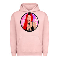 Pigment Salmon red hair girl singing Urban Hoodie - ArtChic