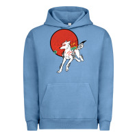 Pigment Pebble Blue Okami Urban Hoodie - ArtChic