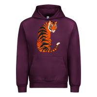 Mauve Wine tiger Urban Hoodie - ArtChic