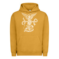 Pigment Peanut Butter st michael archangel catholic angel defend us Urban Hoodie - ArtChic