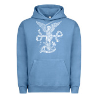 Pigment Pebble Blue st michael archangel catholic angel defend us Urban Hoodie - ArtChic