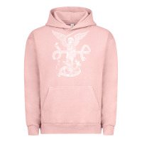 Pigment Salmon st michael archangel catholic angel defend us Urban Hoodie - ArtChic