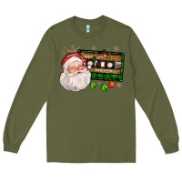 Army Green santa cassette Long Sleeve Tee - FaDigitalArtStudio