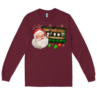 Burgundy santa cassette Long Sleeve Tee - FaDigitalArtStudio