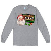 Heather Grey santa cassette Long Sleeve Tee - FaDigitalArtStudio