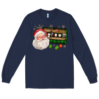 Navy santa cassette Long Sleeve Tee - FaDigitalArtStudio